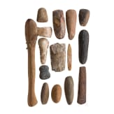 14 Neolithic stone tools, mostly hatchets, circa 4th - 3rd millennium B.C.