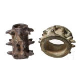 Two high medieval mace heads, 11th - 12th century