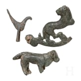 Three ancient Greek and Roman bronze animal sculptures, 7th century B.C. - 3rd century A.D.