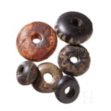 Six prehistoric and early historical beads including four Germanic beads from the 5th - early 6th century