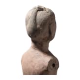 A Chinese painted clay figure of a standing nude man, Han Dynasty, circa 150 B.C.