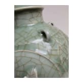 A molded Longquan celadon vase, probably Ming Dynasty