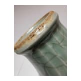 A molded Longquan celadon vase, probably Ming Dynasty