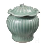 A Chinese Longquan-celadon lotus jar, probably Ming Dynasty