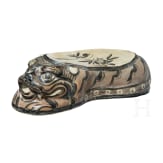 A Chinese painted Cizhou ware tiger pillow, 19th/20th century