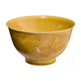 A yellow-glazed dragon cup with Yongzheng mark, probably of that period
