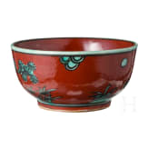 A Chinese red and green glazed cup with Longqing six-character mark, probably 19th century