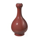 A Chinese copper-red garlic-mouth vase, 20th century