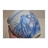 A Chinese blue and white glazed vase with lake and landscape, probably Kangxi period (18th century)