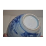 A Chinese blue and white glazed vase with lake and landscape, probably Kangxi period (18th century)