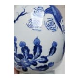 A Chinese blue and white jar with flowers, probably Kangxi period (early 18th century)