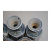 Five small Chinese blue and white "Vung Tau" cargo vases with covers, probably Kangxi period
