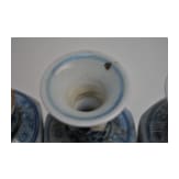 Five small Chinese blue and white "Vung Tau" cargo vases with covers, probably Kangxi period