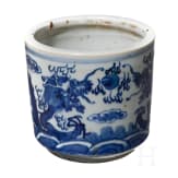 A blue and white brush pot, Guangxu period, circa 1890