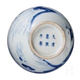 A Chinese blue and white water pot with mountain and river scene, probably 19th/20th century