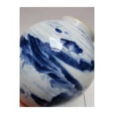 A Chinese blue and white water pot with mountain and river scene, probably 19th/20th century