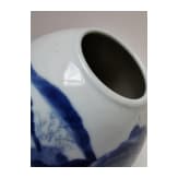 A Chinese blue and white water pot with mountain and river scene, probably 19th/20th century