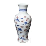 A large Chinese blue and white and copper red dragon vase with Chengua six-character mark, 20th century