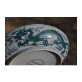 A Chinese Doucai-dragon dish with Yongzheng six-character mark, 20th century