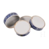 Two Chinese plates and a four-piece storage vessel
