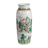 A large Chinese famille verte vase with figural scene, 19th/20th century