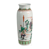 A large Chinese famille verte vase with figural scene, 19th/20th century
