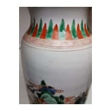 A large Chinese famille verte vase with figural scene, 19th/20th century