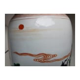 A large Chinese famille verte vase with figural scene, 19th/20th century