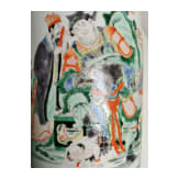 A large Chinese famille verte vase with figural scene, 19th/20th century