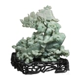 A Chinese jade carving with dragon boat, 20th century