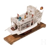 A Chinese bone model of a ship, 20th century