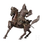A Chinese bronze figure of a mounted warrior, circa 1900
