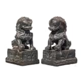 A pair of small Chinese temple lions, 20th century