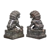 A pair of small Chinese temple lions, 20th century