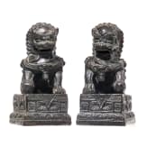 A pair of small Chinese temple lions, 20th century