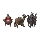 Three Chinese bronzes, 20th century