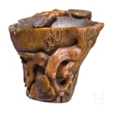 A small Chinese rhino-horn cup, 18th/19th century