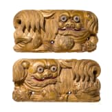 A pair of Chinese foo dogs, circa 1900