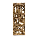 A figurally carved Chinese wood panel, probably Republic period (1912 - 1949)