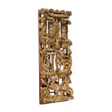 A figurally carved Chinese wood panel, probably Republic period (1912 - 1949)
