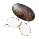 A Chinese spectacle case with lacquer painting, Qing Dynasty, circa 1880