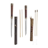Two Chinese cutlery sets, circa 1900