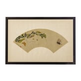 Two framed Chinese fans, probably late Qing Dynasty (early 20th century)