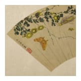 Two framed Chinese fans, probably late Qing Dynasty (early 20th century)