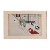 Three Japanese genre paintings, 19th century
