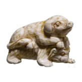 A Japanese ivory Netsuke, Meiji era (1868 - 1912)