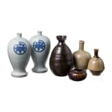 Six Japanese ceramic vessels, Meiji period