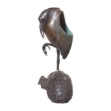 A Japanese bronze jar in the shape of a heron, 1st half of the 20th century
