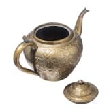 An embossed Persian copper tea pot (jug), Qajar period, circa 1800