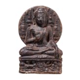 An Indian terracotta figure of a seated Buddha, probably 18th century